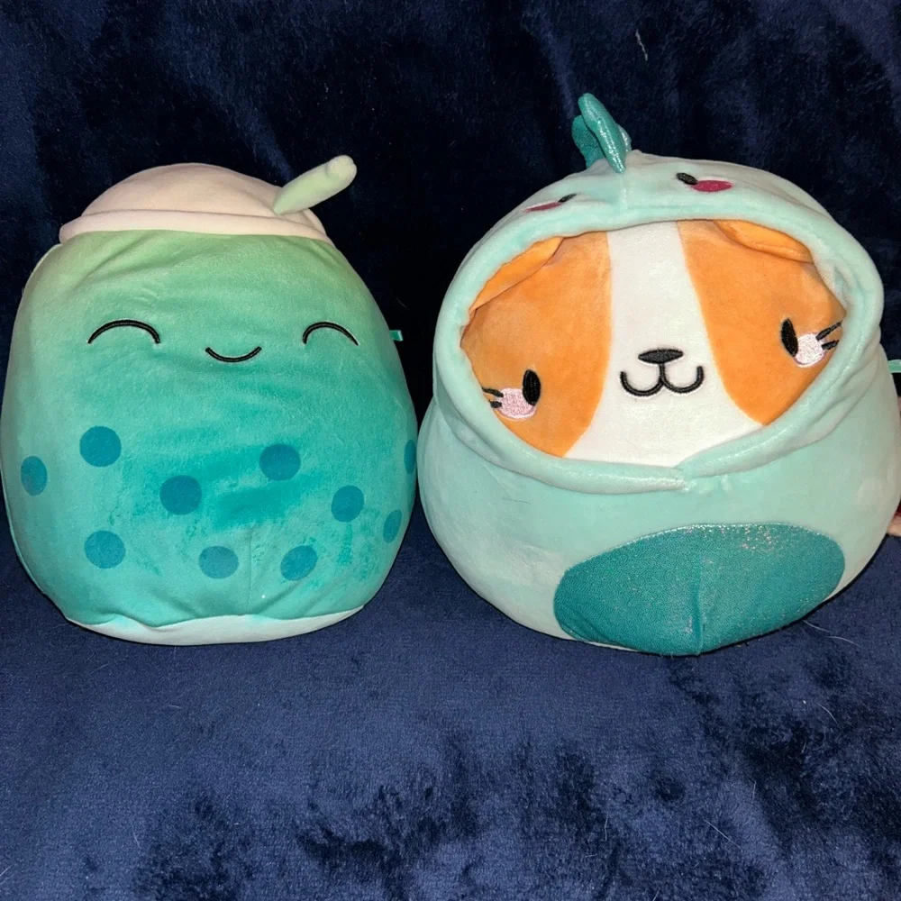 Squishmallows Aqua and Orange Pet Plush Duo